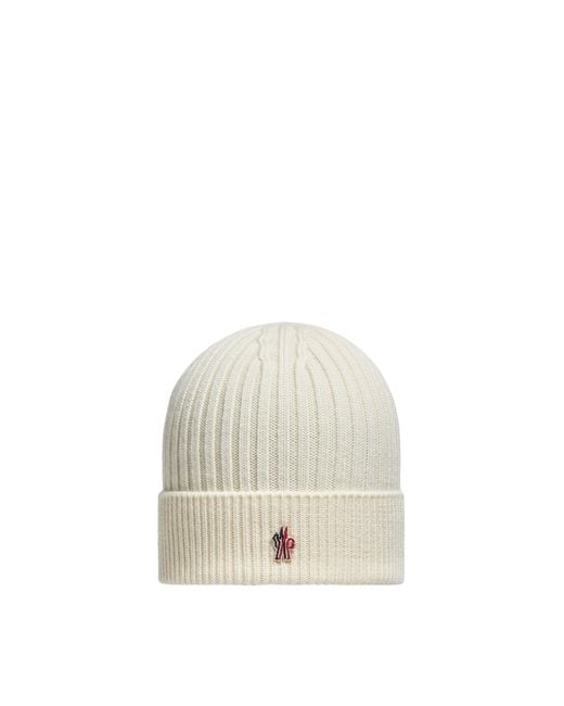 Moncler White Wool Beanie for men