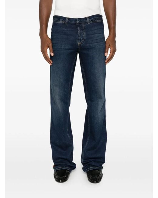 Gucci Blue Denim Flared Web Stripe Jeans for men
