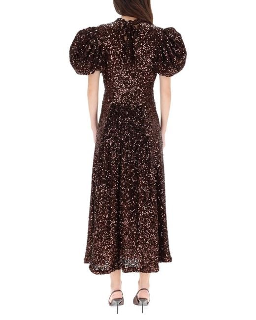 ROTATE BIRGER CHRISTENSEN Brown Recycled Polyester Dress