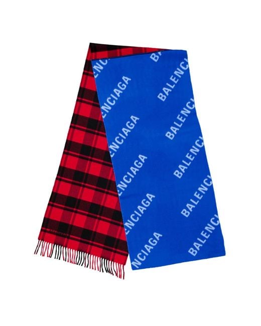 Balenciaga Blue 50/50 Logo Scarf for men
