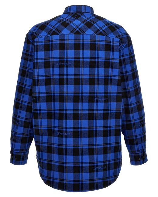 Off-White c/o Virgil Abloh Blue 'Check Flannel' Overshirt for men
