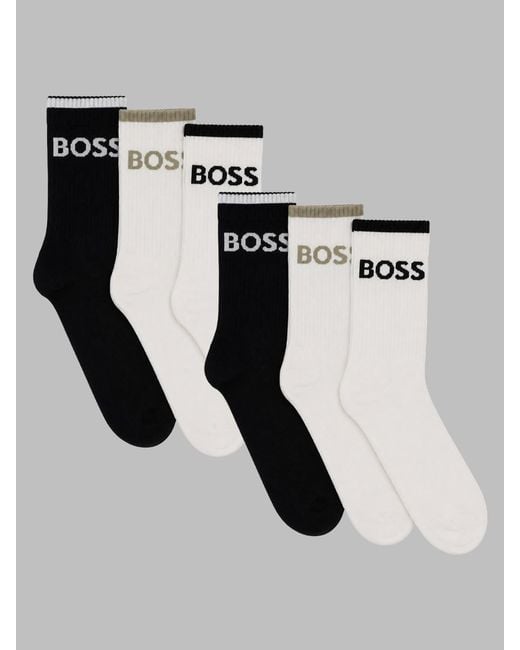 Boss White 3-Pack Calzini Con Logo for men