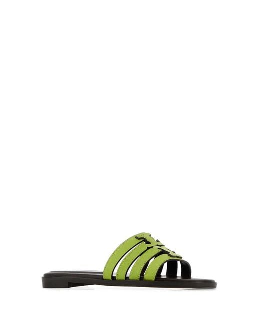 Tory Burch Green Ines Cage Slide