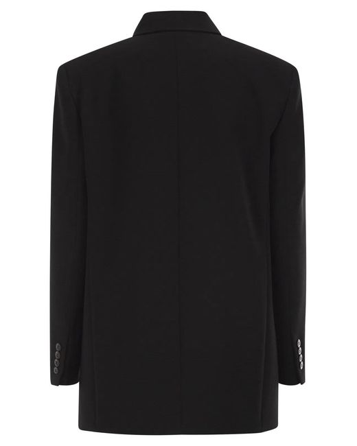 Max Mara Black Maxmara Studio Mstbaobab – Double-Breasted Triacetate And Polyester Blazer