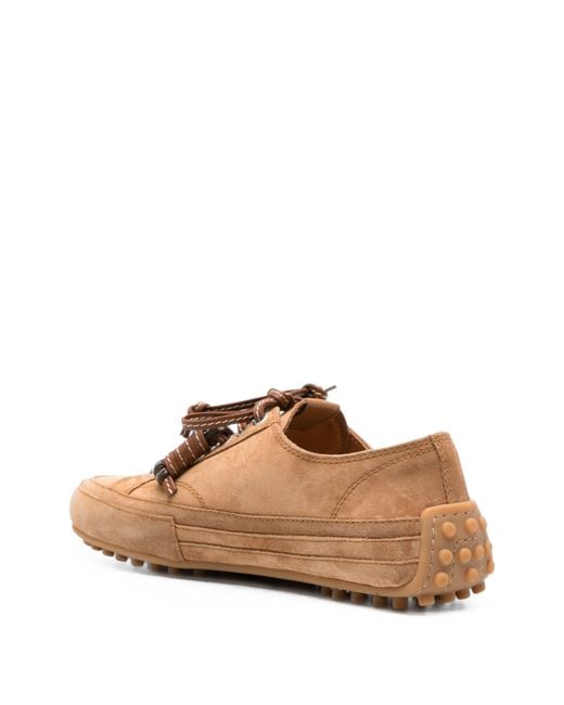 Tod's Brown Tassel-Detail Suede Sneakers