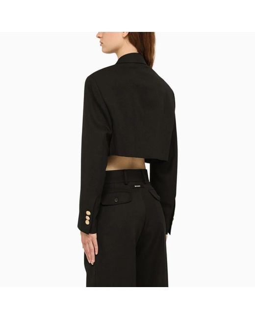 Palm Angels Black Cropped Blazer