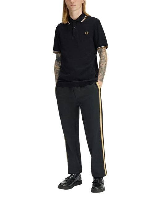 Fred Perry Black Cotton Polo Shirt for men