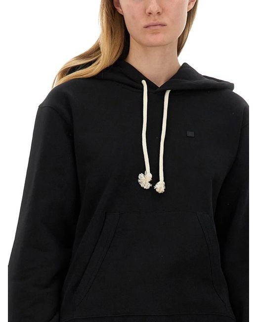 Acne Black Sweatshirt With "Face" Patch