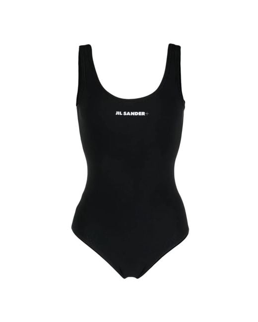 Jil Sander Black One Piece Swimsuit With Logo