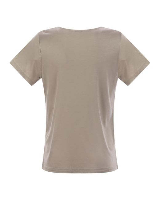 Fay Gray Jersey T Shirt With Boat Neckline