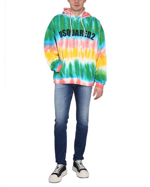 DSquared² Green Sweatshirt With Logo for men