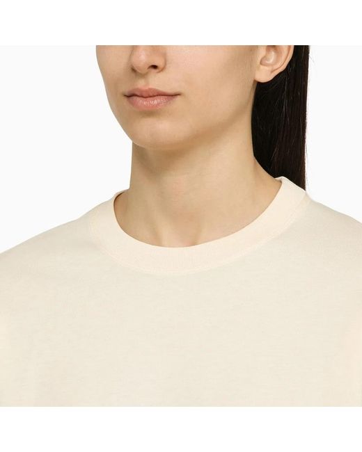 Loulou de Saison White Ivory Cotton Crew-Neck Jumper