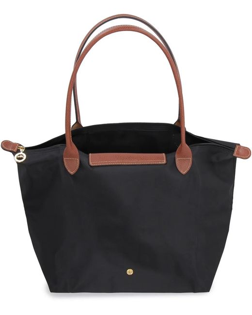 Longchamp Black Le Pliage Original L Tote Bag