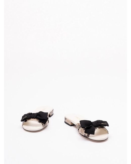 Prada White Ayers Slides