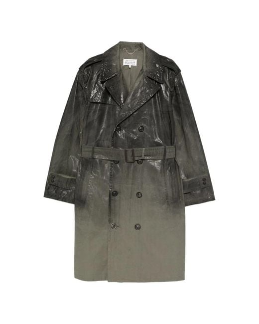 Maison Margiela Gray Leather Coat
