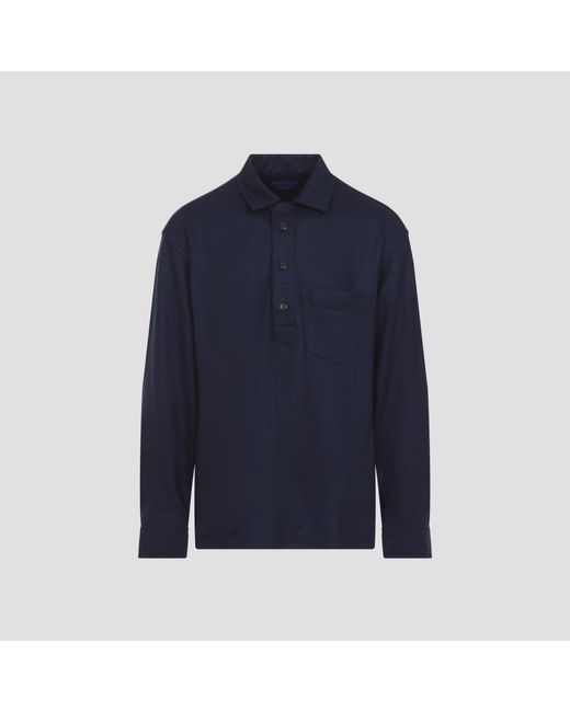 Ralph Lauren Blue Cashmere Sport Shirt for men