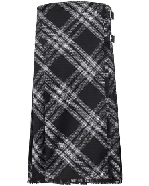 Burberry Black Check Kilt Style Dress