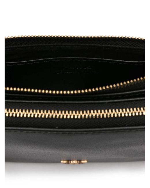Pinko Black Leather Mini Double Bag