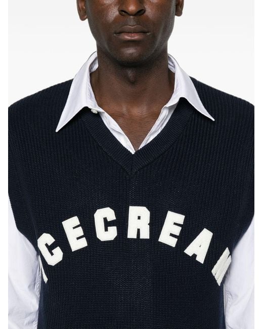 BBCICECREAM Blue Wool Blend Vest for men