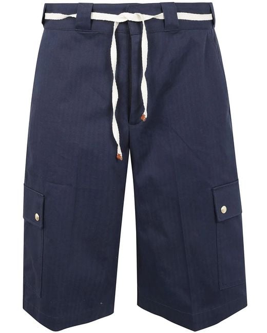 Drole de Monsieur Blue Le Short Workwear Chevron for men