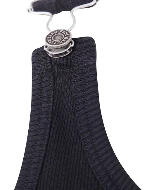 Jean Paul Gaultier Black Tank Top With Overall Engraved