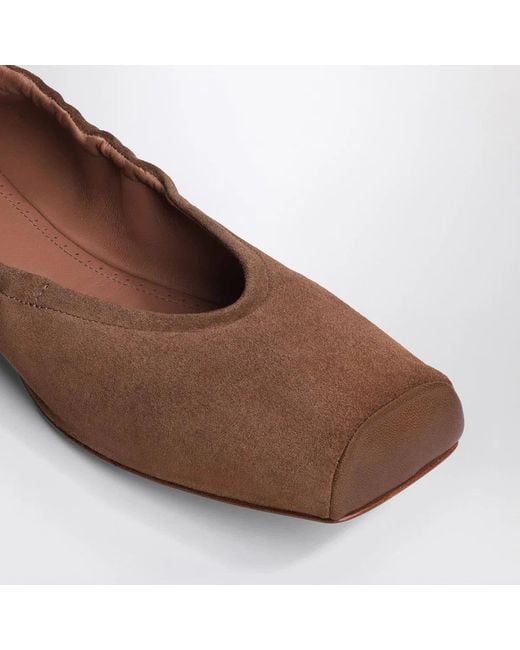 Alaïa Brown Alaia Twotone Ballerina With Square Toe