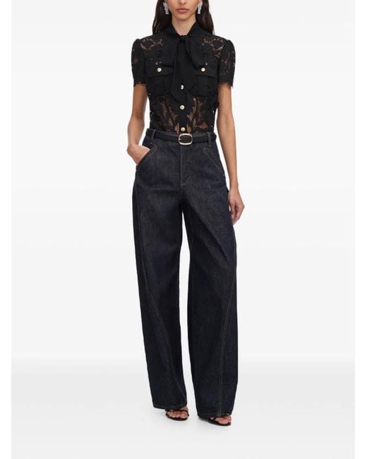 Self-Portrait Black Lace Blouse