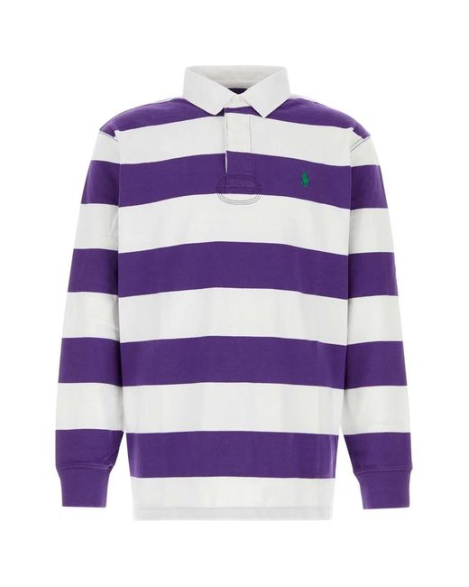 Polo Ralph Lauren Purple Embroidered Cotton Polo Shirt for men