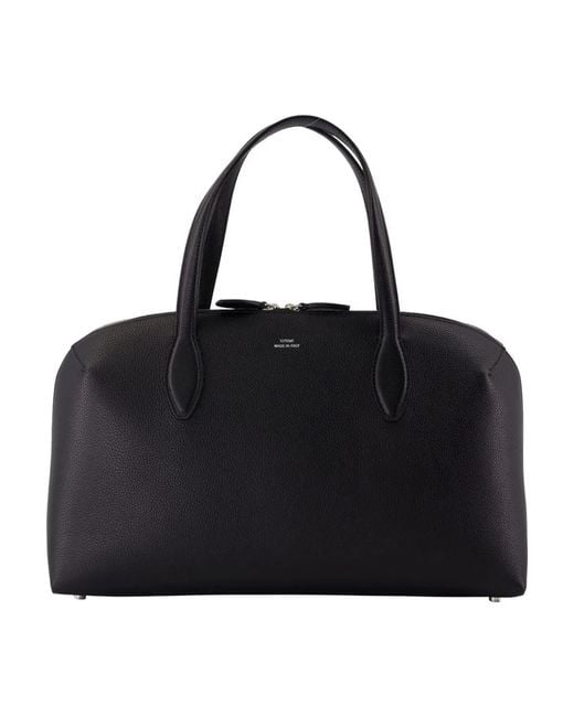 Totême Black Medium Lounge Zip Shopper Bag