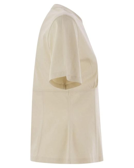 Moncler White Cotton T-Shirt With Handmade Beads