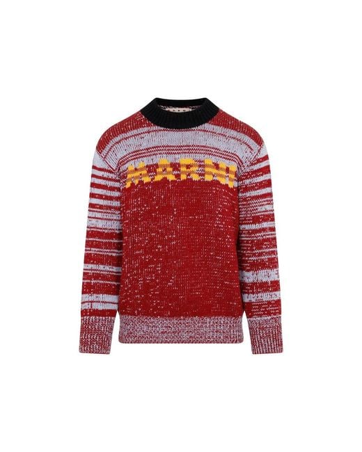 Marni Red Round Neck Sweater for men