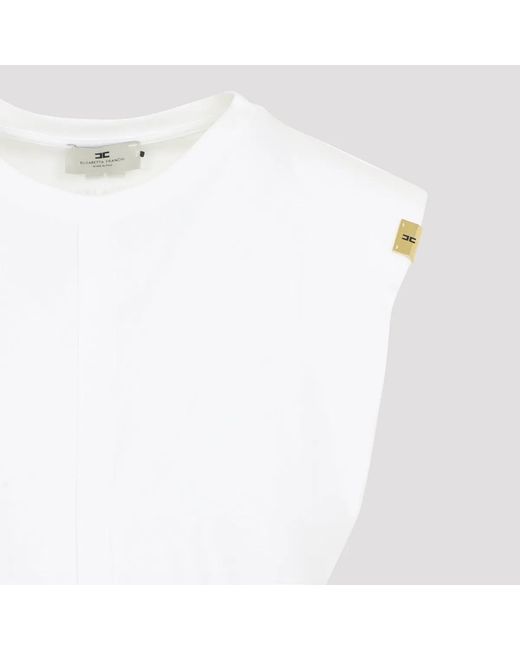 Elisabetta Franchi White Cropped T-Shirt