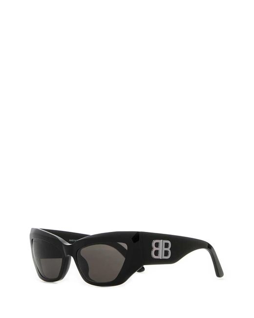 Balenciaga Black Acetate Signature Butterfly Sunglasses