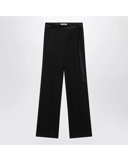 The Attico Black Virgin Wool Tuxedo Trousers