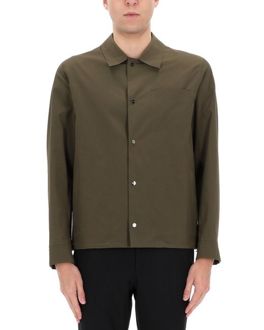 Herno Green Overshirt With Pocket for men