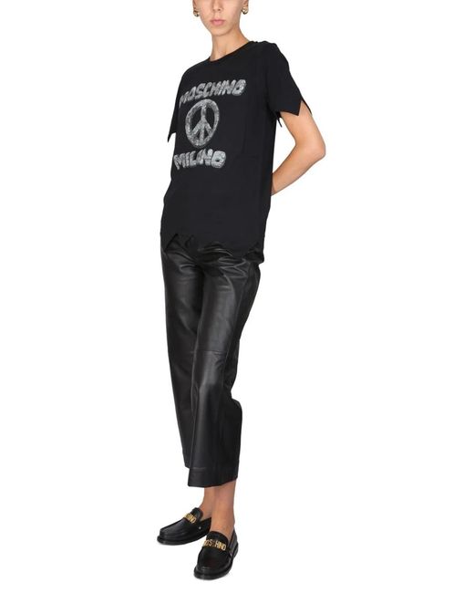Moschino Black Flinstones Print T-Shirt