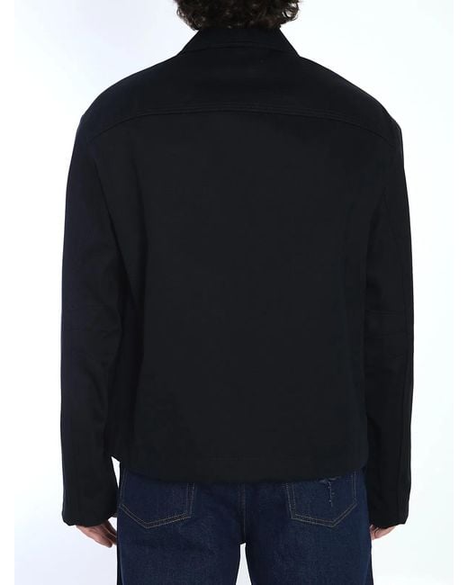 Gucci Blue Cotton Gabardine Jacket for men