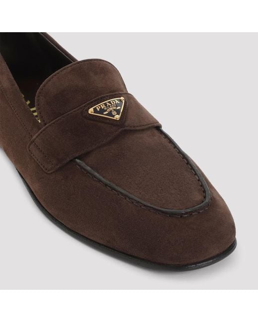 Prada Black Dark Suede Loafers