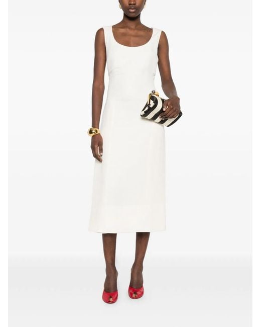 Jacquemus White Sm La Robe Tablier Natural Long Dress