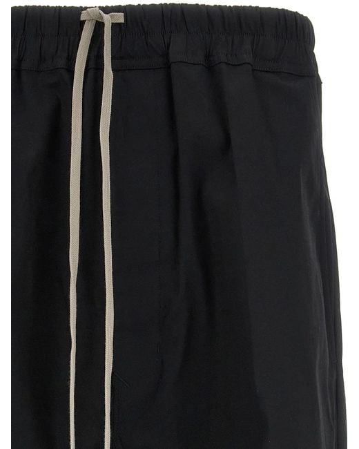 Rick Owens Black 'Drawstring Cropped' Pants for men