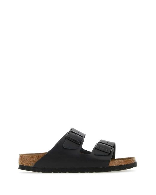 Birkenstock Black Arizona, Natural Leather