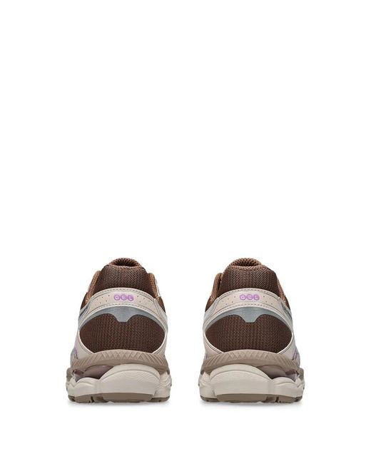 Asics Brown Gel-Cumulus 16 Mesh And Glossy Synthetic Leather Sneakers