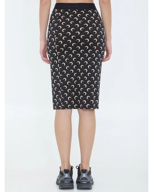 MARINE SERRE Black Polyamide-Elastane Skirt
