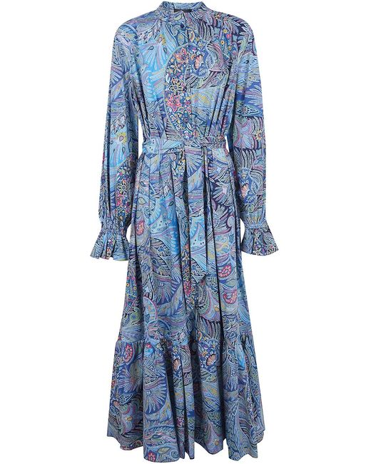 Etro Blue Long Chemisier Dress