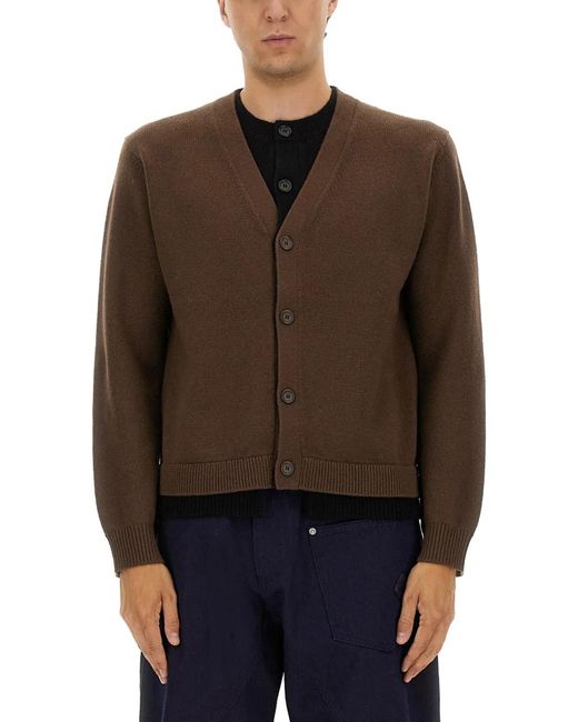 J.W. Anderson Brown Contrasting Layered Cardigan for men