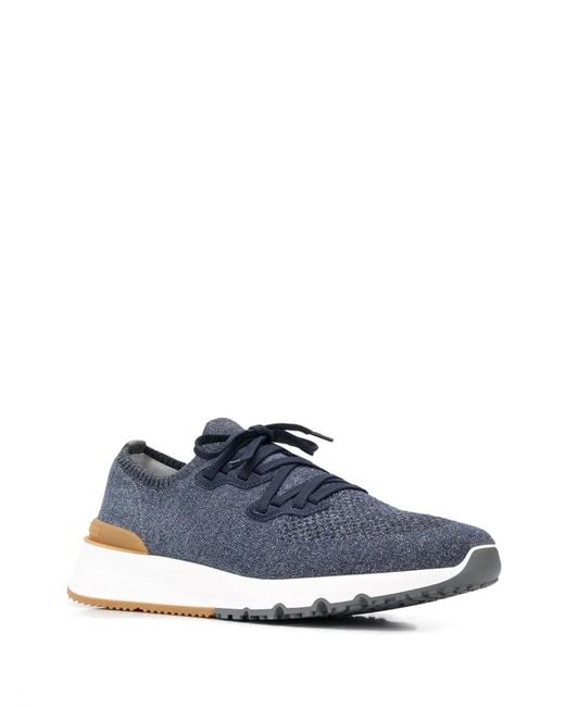Brunello Cucinelli Blue Knit Runners for men