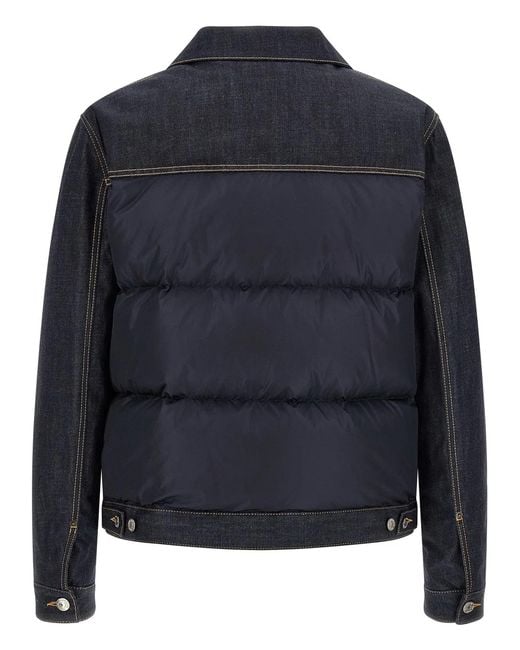 DSquared² Blue Padded 'Hybrid' Trucker Jacket for men