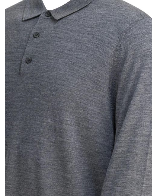 Vince Gray Merino Wool Polo Shirt for men