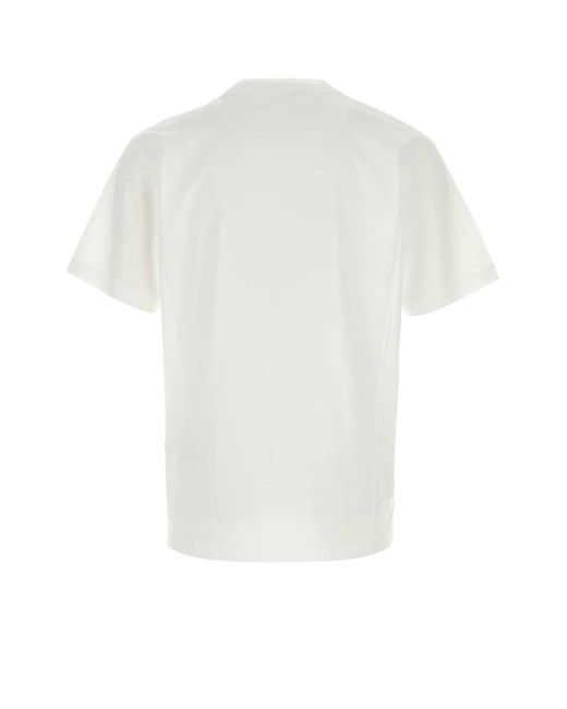 Prada White Minimalist T-Shirt With Short Sleeves for men