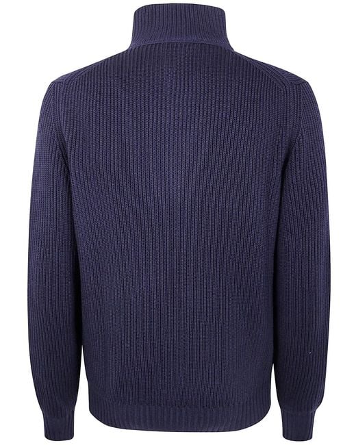FILIPPO DE LAURENTIIS Blue Half Zip Sweater for men